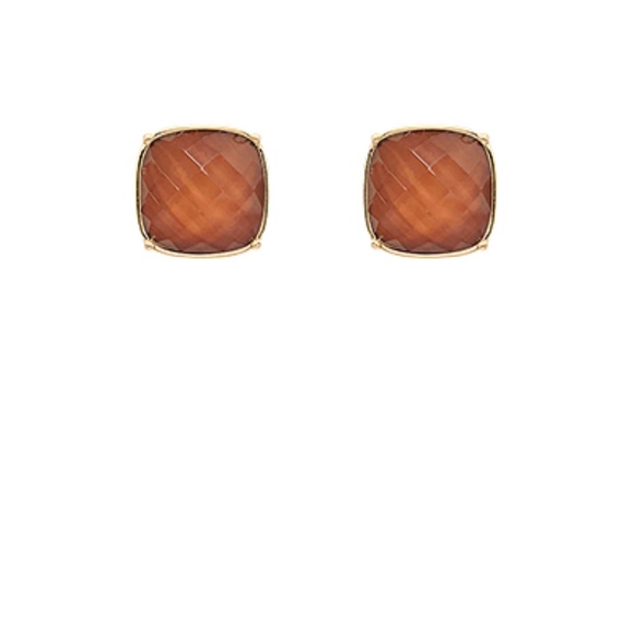 Epoxy Stone Square Stud Earrings - Picture 10 of 10